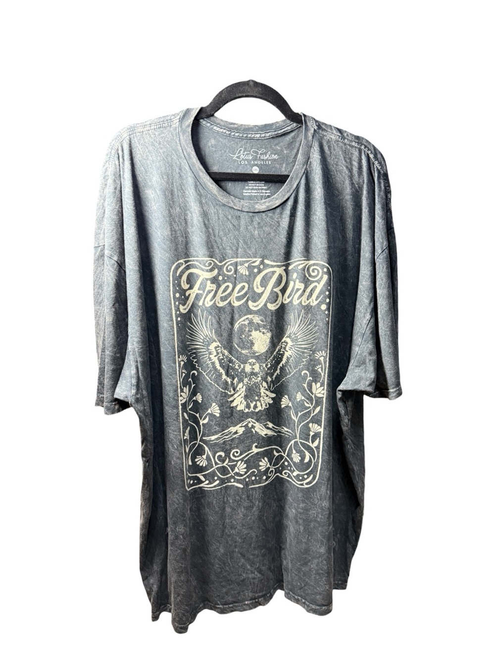 Lotus Fashion Free Bird Eagle Mineral Wash Graphic Tee 3XL NWOT